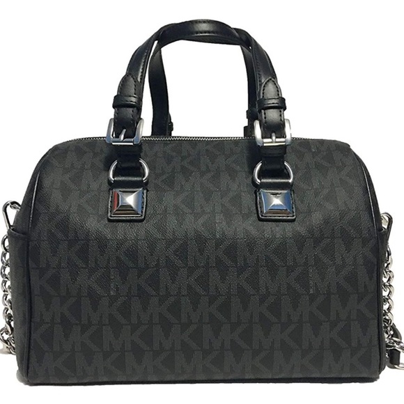 SOLD!! Michael Kors Grayson Medium Chain Signature Satchel, Wristlet, & Dust Bag - Picture 4 of 14